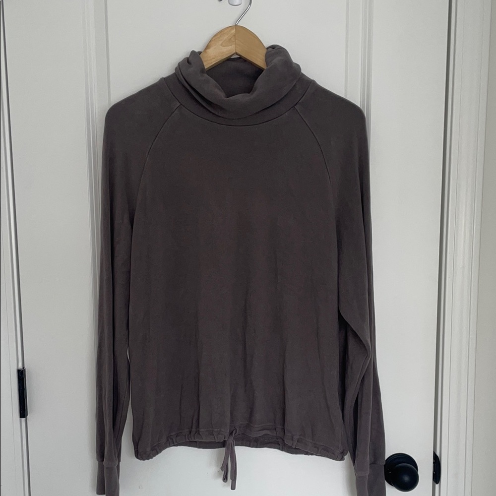 Varley Women’s Portland Highneck Midlayer Restore Jersey Fabric Top Charcoal M